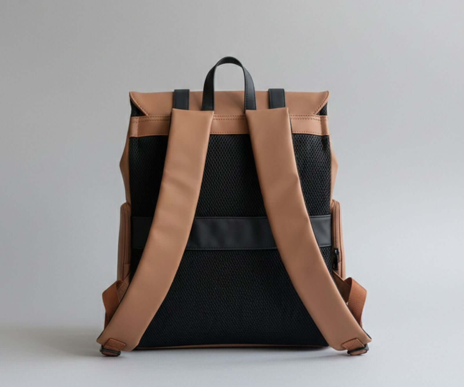 Sahari and brown Backpack upside-down